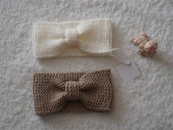Lot n°3 de 2 Bandeaux blanc cassé/beige foncé neufs Taille : 0/3 mois