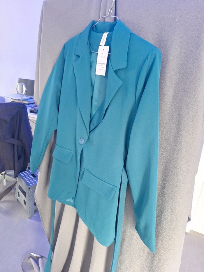 Chemisier bleu/vert Taille M Belle copine - photo numéro 3