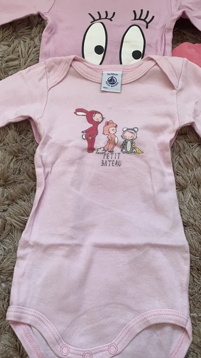 Lot 6 bodies Petit Bateau manches longues fille - photo numéro 2