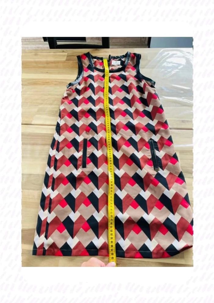 Robe fluide chipie taille 34 à motif géométrique - photo numéro 13