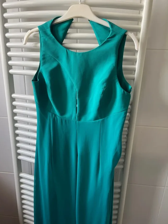 Robe de soirée mousseline verte