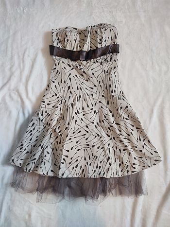 Robe Bustier Beige Marron taille S