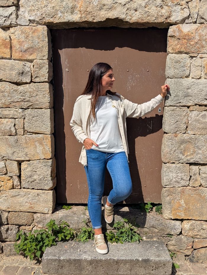 Chemise en lin écru Agen oversize 
Taille S/M - photo numéro 2