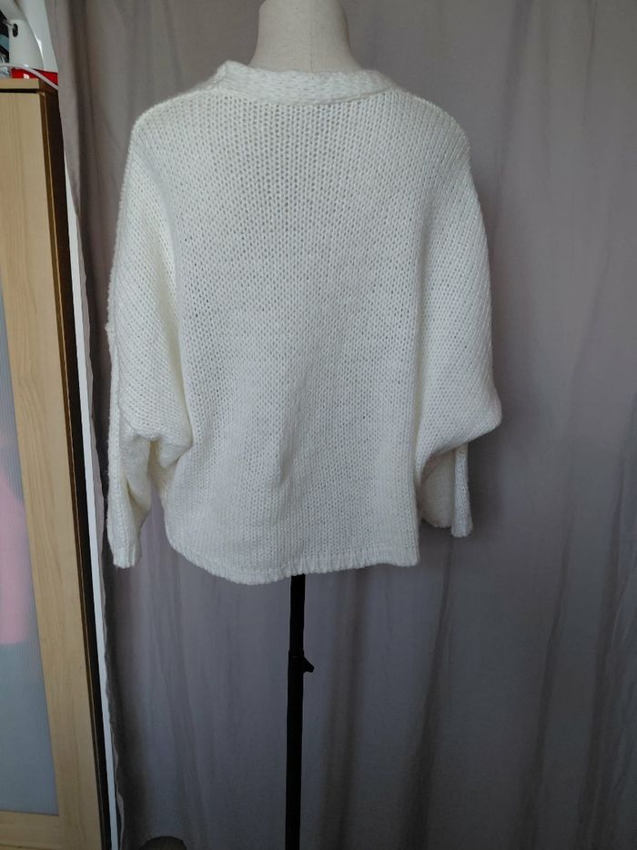 Très beau gilet pull femme T U couleur blanc cassé - photo numéro 7