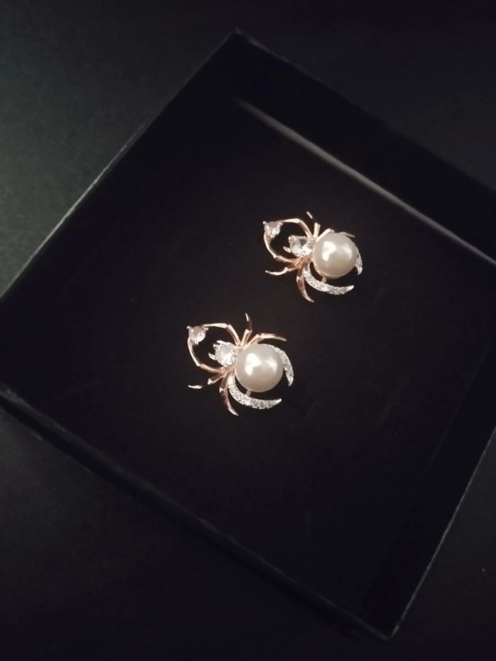 Boucles d'oreilles vintage araignée avec coffret cadeau - photo numéro 3