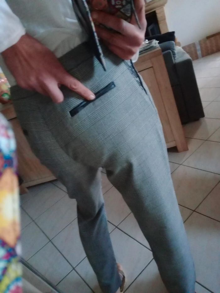 Pantalon cigarette 40 carreaux prince de galles c76 - photo numéro 7