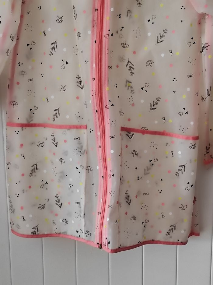 🌸 Manteau de pluie fille 8 ans – floral, transparent & rose - photo numéro 4