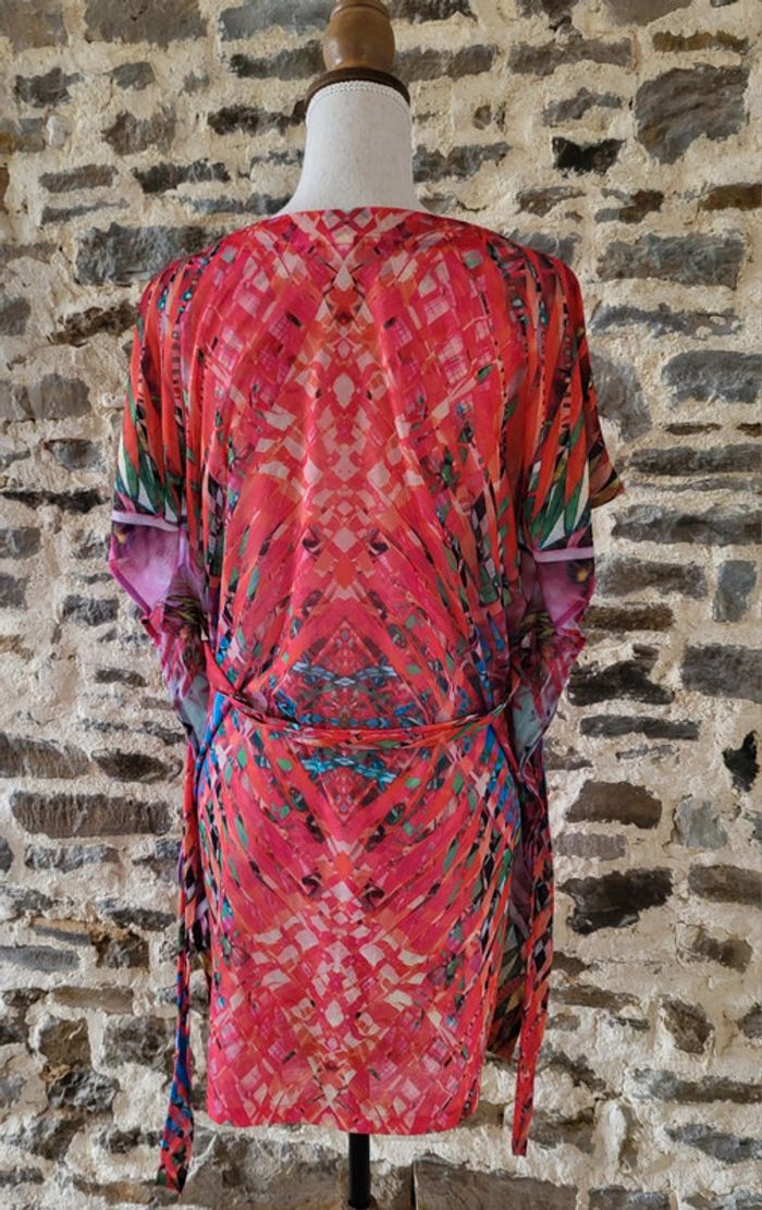 Tunique de plage style poncho sans manches rose fushia H&M Taille 34/36 - photo numéro 6