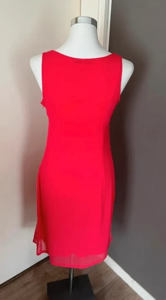 Sépia robe été sans manche , rose vif, corail  taille S - photo numéro 5