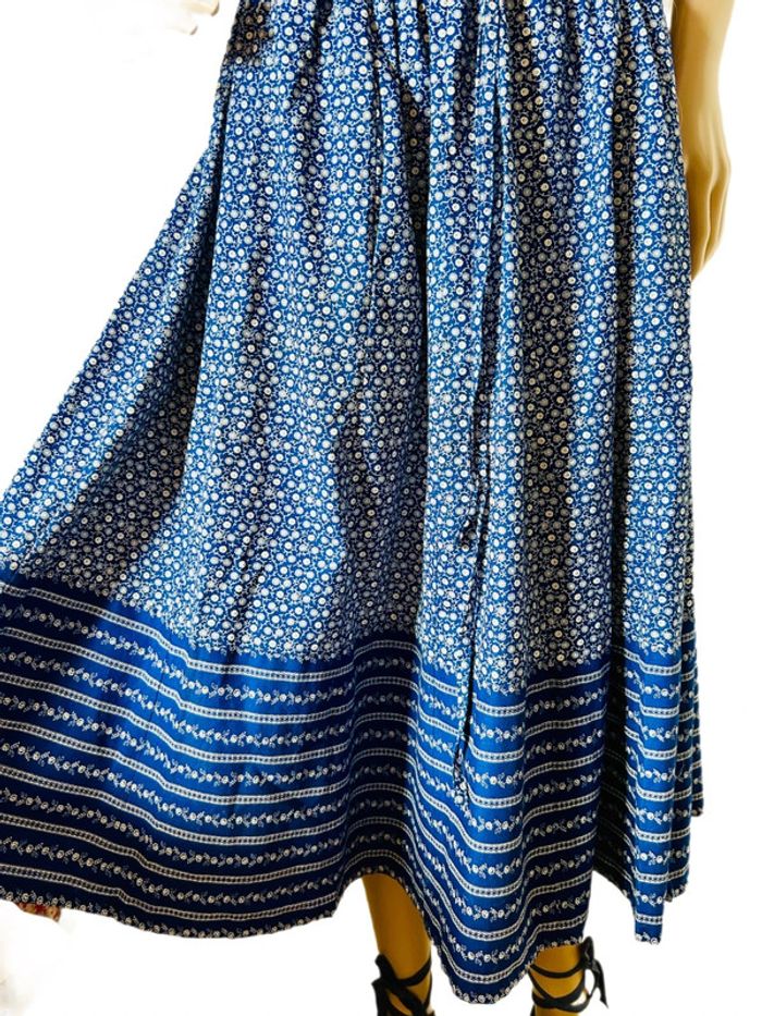 🦋Superbe jupe longue bleue vintage autrichienne cottagecore Austrian Blue long skirt🦋 - photo numéro 8