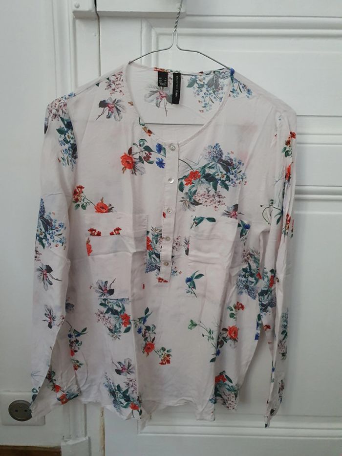 Blouse blanche à motif Mango Taille S