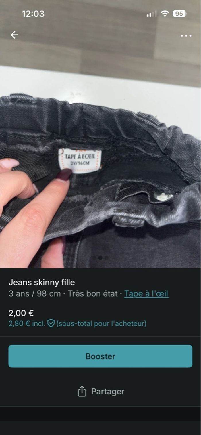 Jeans skynni bébé