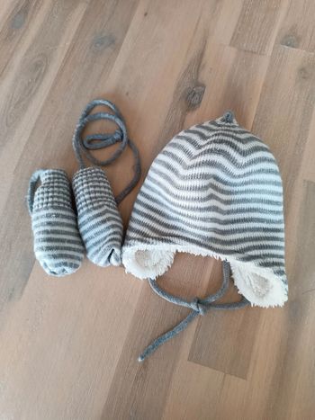 Bonnet + gants naissance