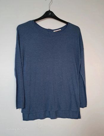 Pull fin bleu