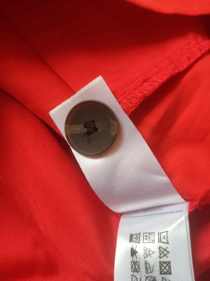 Pantalon large rouge avec poches taille L Zara neuf - photo numéro 8