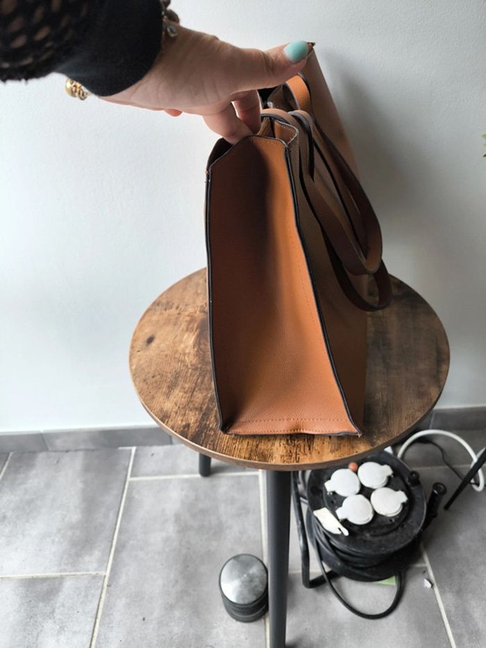 Sac cabas 3 compartiments camel eram neuf - photo numéro 2