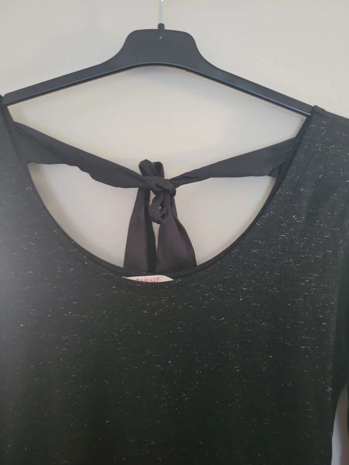 Haut camaieu pailleté nœud au dos - photo numéro 2