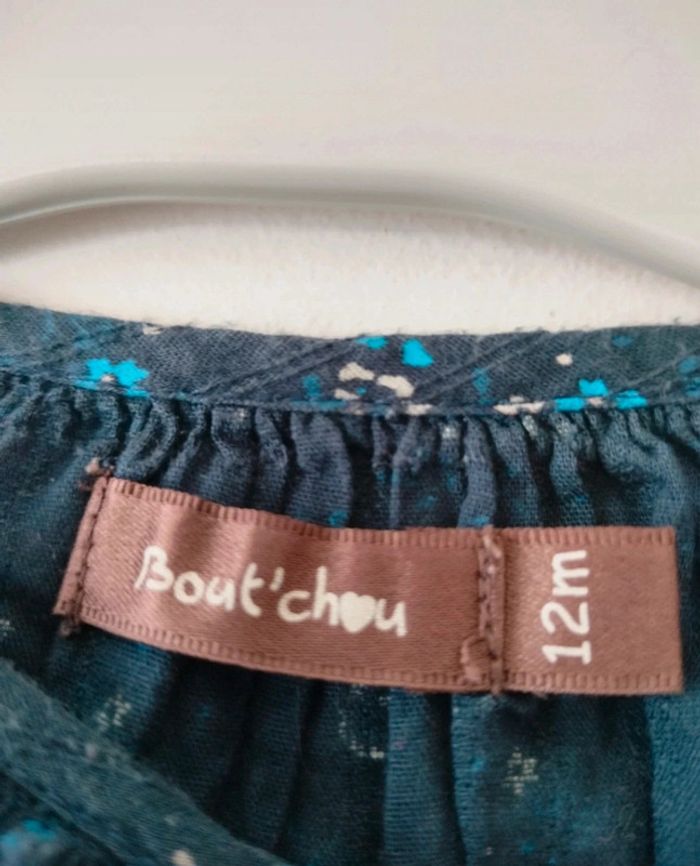 (c) Blouse bleu marine fleurs Bout'chou - photo numéro 2