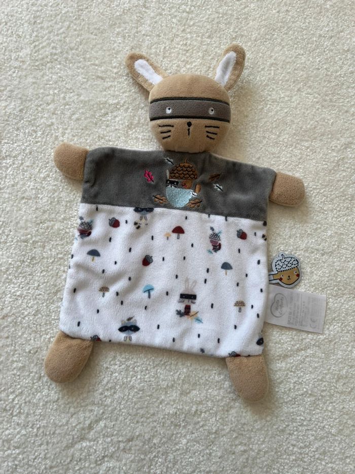 Doudou plat lapin masqué