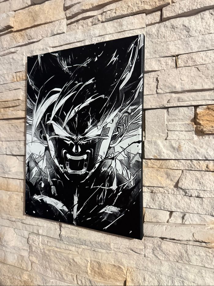 Tableau Goku colère intense Dragon Ball en toile 30x40cm - photo numéro 4