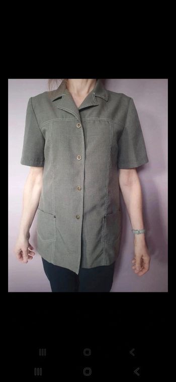 Veste chemise fine kaki