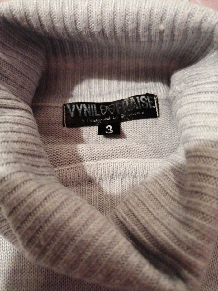 Pull col roulé vynil fraise 3ans - photo numéro 4