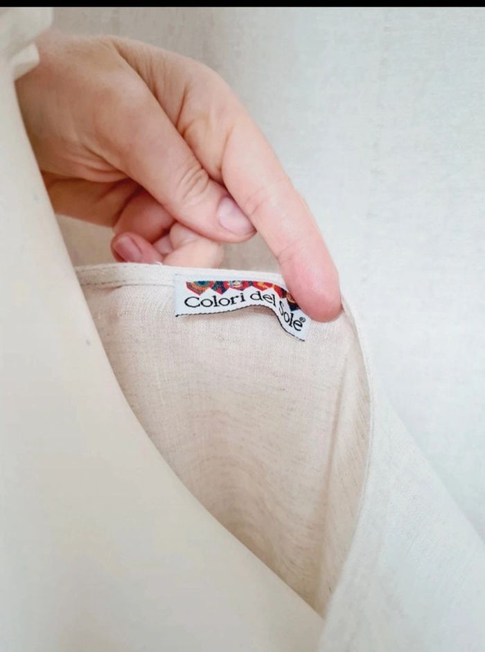 Haut beige en lin TU neuf - photo numéro 4