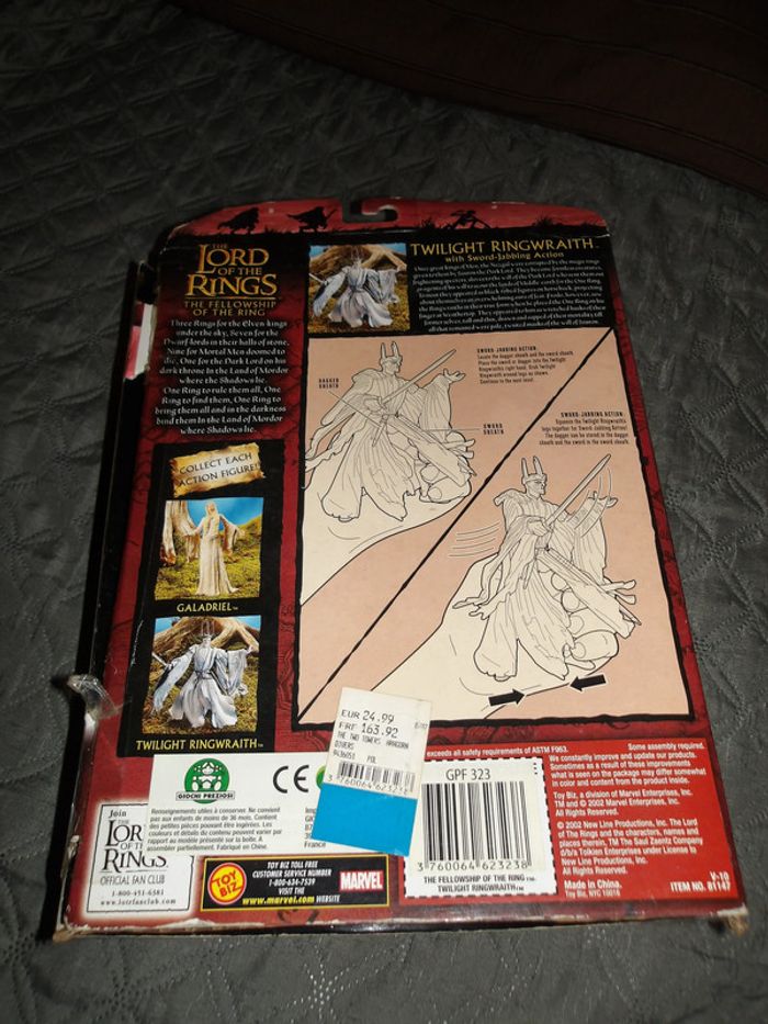 Seigneur des Anneaux / Twifigurine light Ringwraith figurine Toybiz de 2002 en blister, jamais sorti - photo numéro 2