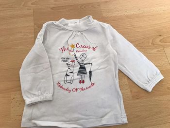 T-shirt blanc fille 6 mois Grain de blé