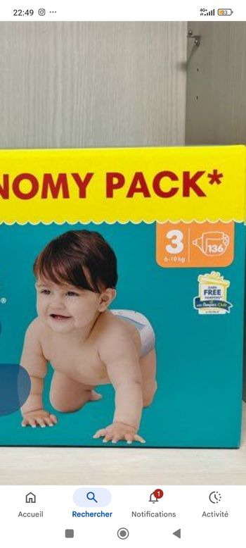 136 couches Pampers taille 3