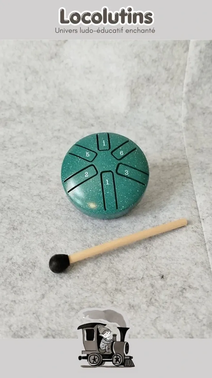 🚂 Tambour à langues ▪ 7,5 cm 6 notes bleu - photo numéro 2
