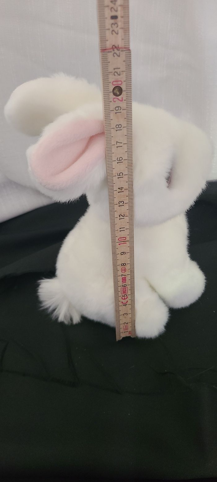 Peluche lapin blanc et rose - photo numéro 3