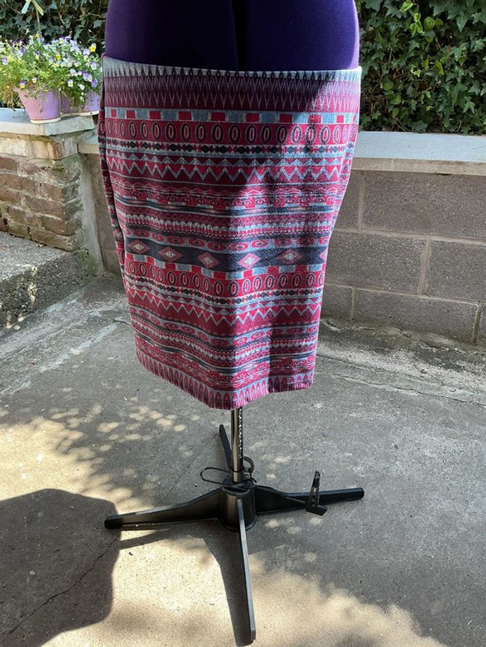 Jupe droite à motifs taille élastique MS Mode 48