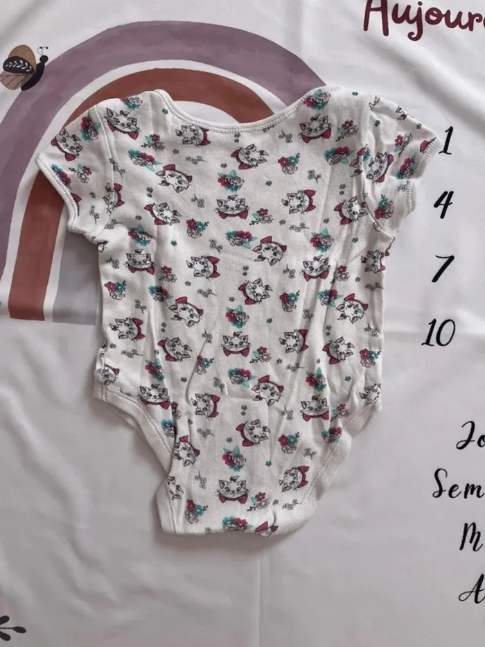 Lot de 4 bodys bébé fille – Disney Baby by Primark – Manches courtes – Marie des Aristochats - photo numéro 8