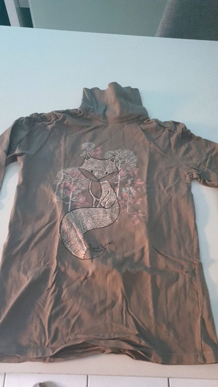 Pull col roulé fille