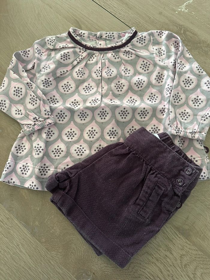 Ensemble fille short et blouse
