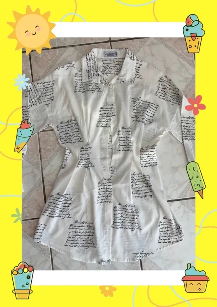 Robe chemise S 36 imprimé lettres - photo numéro 2