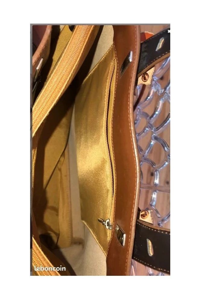 🔆 Chic et neuf sac Lamarthe brun cuir L37,5 x H31 cm et 56 cm avec lanière P 12cm - photo numéro 5