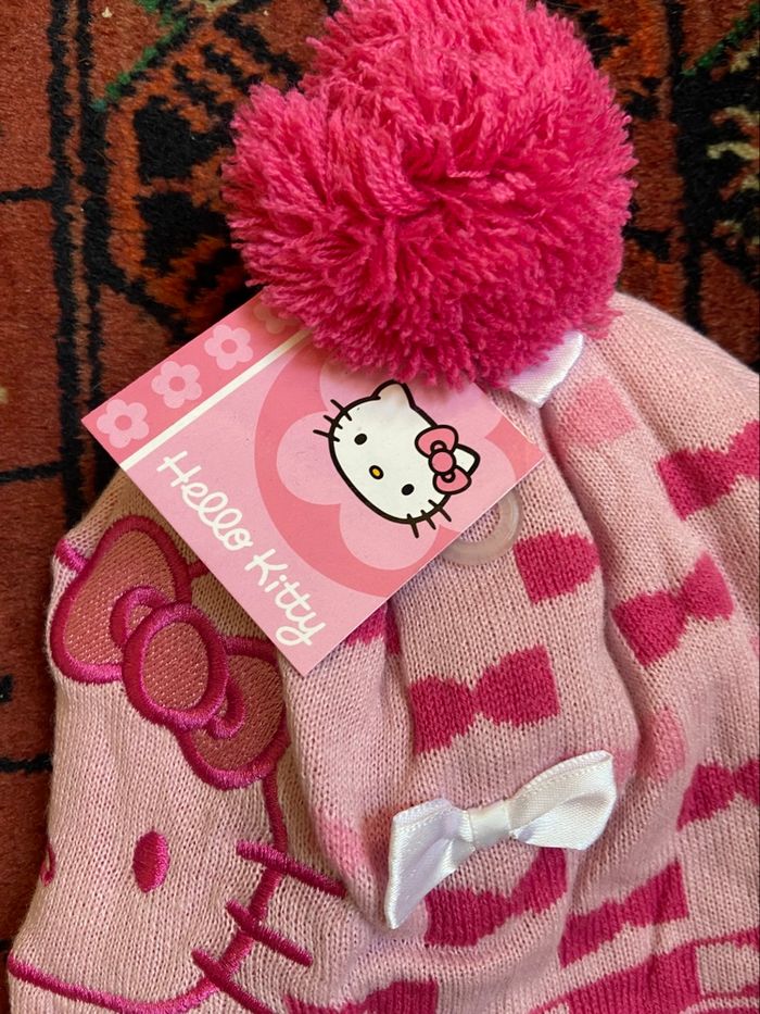Bonnet hello kitty rose fille hiver 52 cm - photo numéro 2