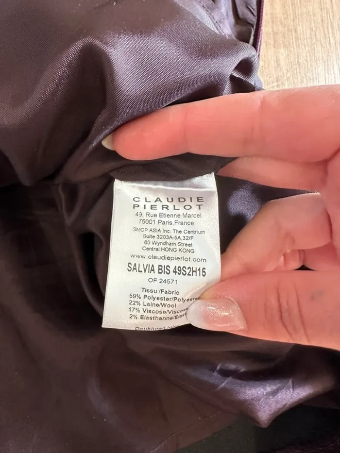 Mini jupe salopette Claudie Pierlot violette taille 36 - photo numéro 6