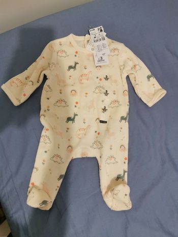 Pyjama velours kiabi 3mois neuf