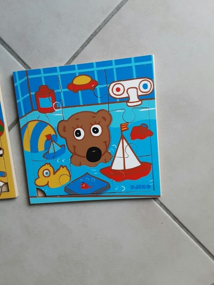 Lot de 2 puzzles de 9 pièces chacun images ours marque djeco - photo numéro 3