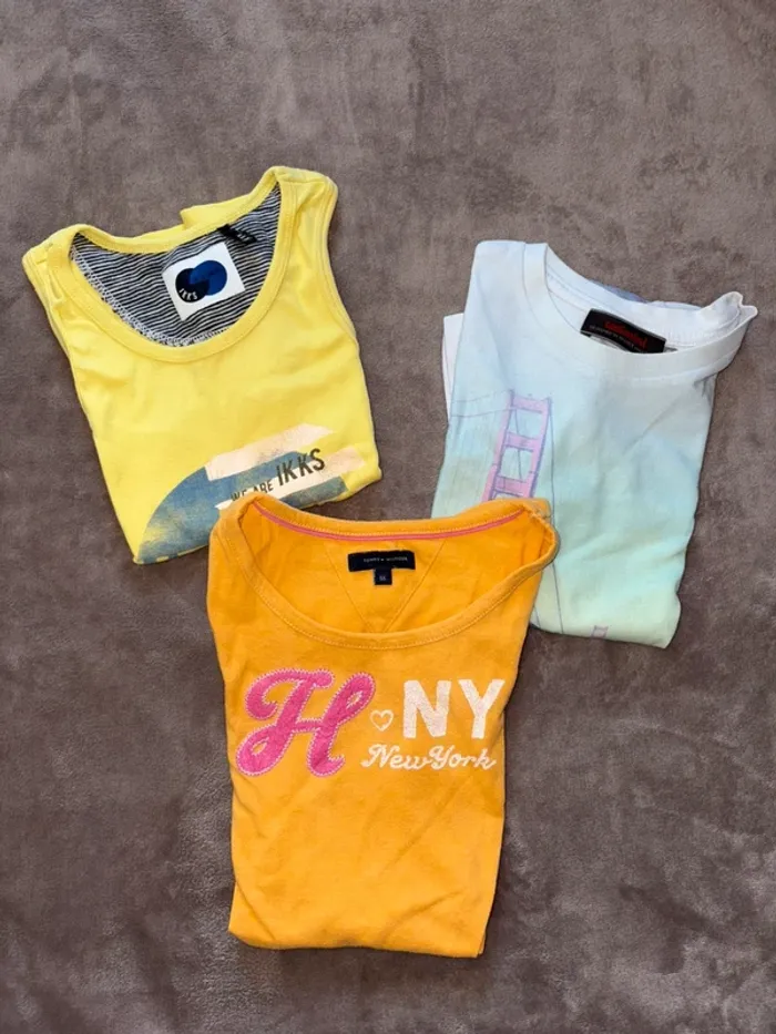 Lot de 3 t-shirts fille 6 ans IKkS catimini tommy hilfiger - photo numéro 2