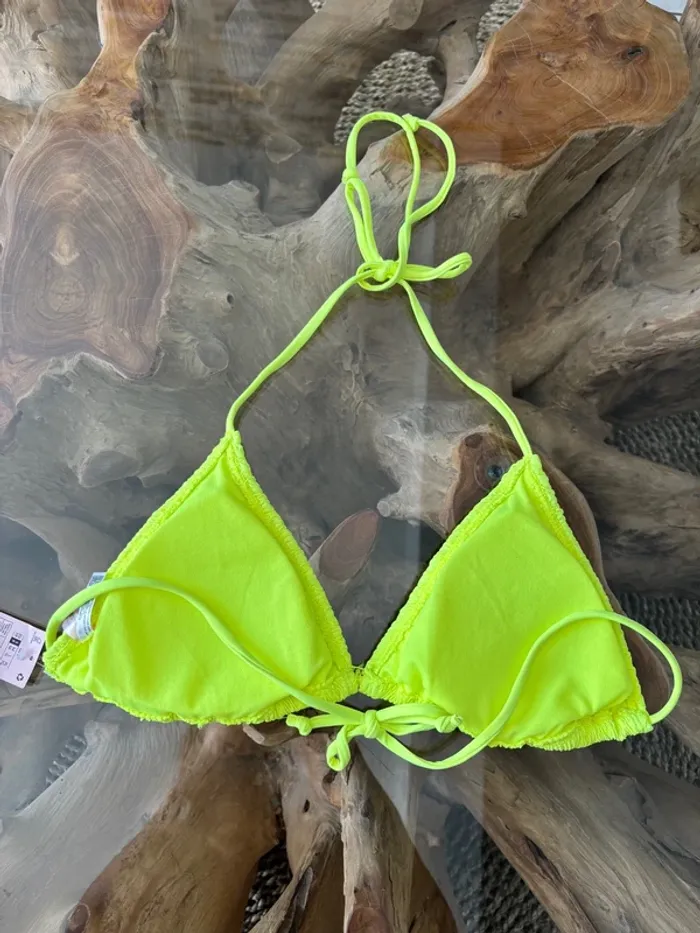 Haut de maillot de bain triangle jaune fluo Ardene - photo numéro 2