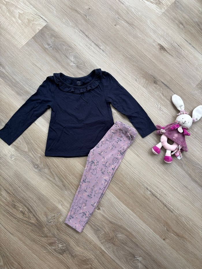 Ensemble t-shirt ML + legging taille 24 mois