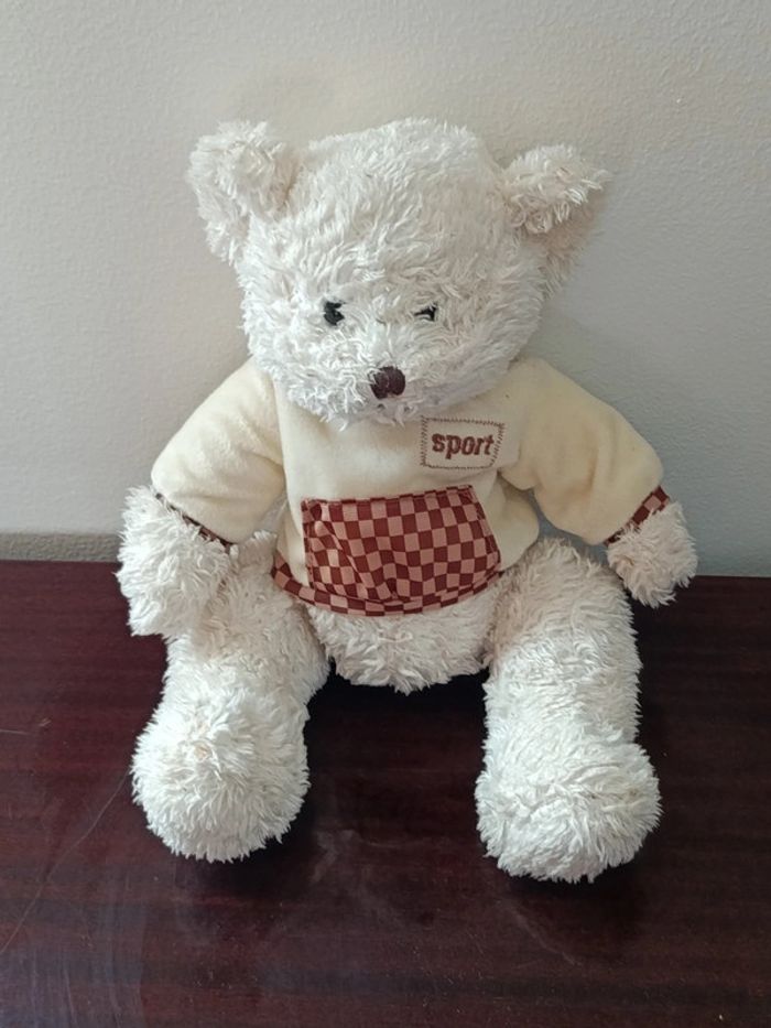 Ours blanc Tshirt sport