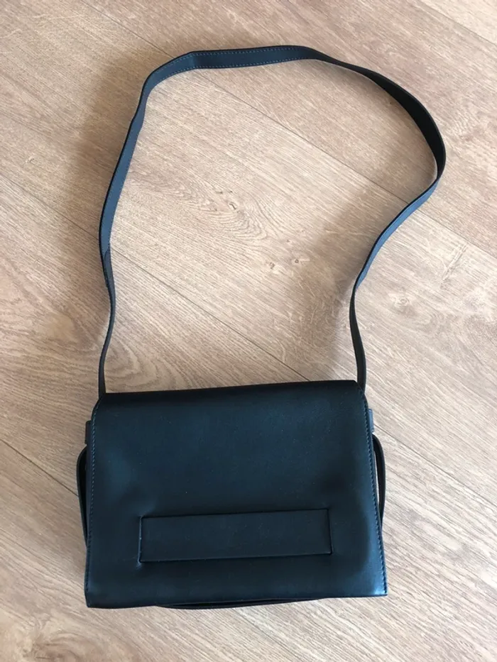 Sac bandoulière noir cuir neuf Made in France