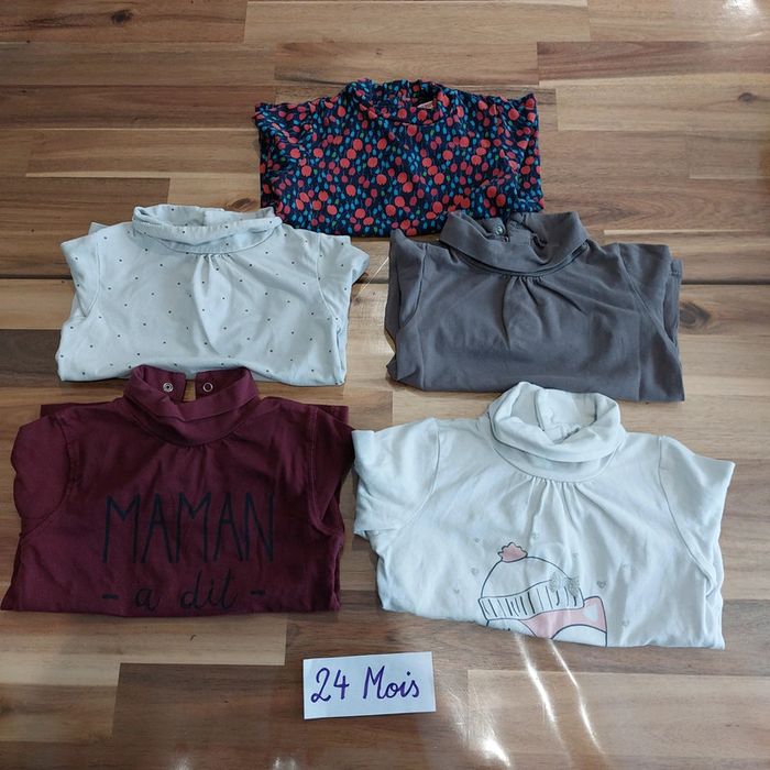 Lot de 5 t-shirt manche longue à col 24 mois