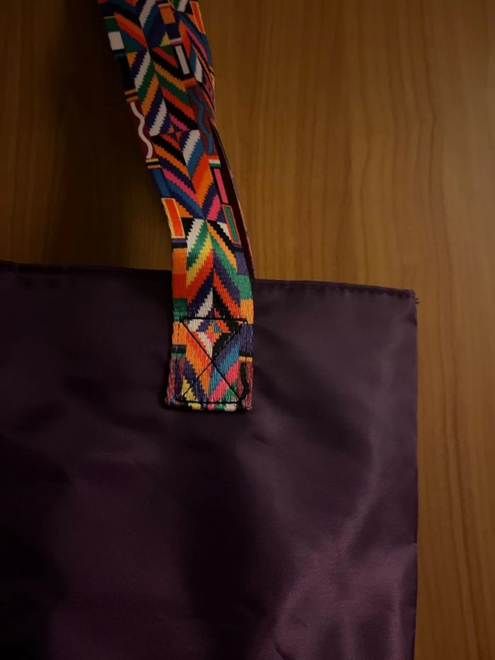 Sac à mains violet avec anses coloré (moyen) - photo numéro 4