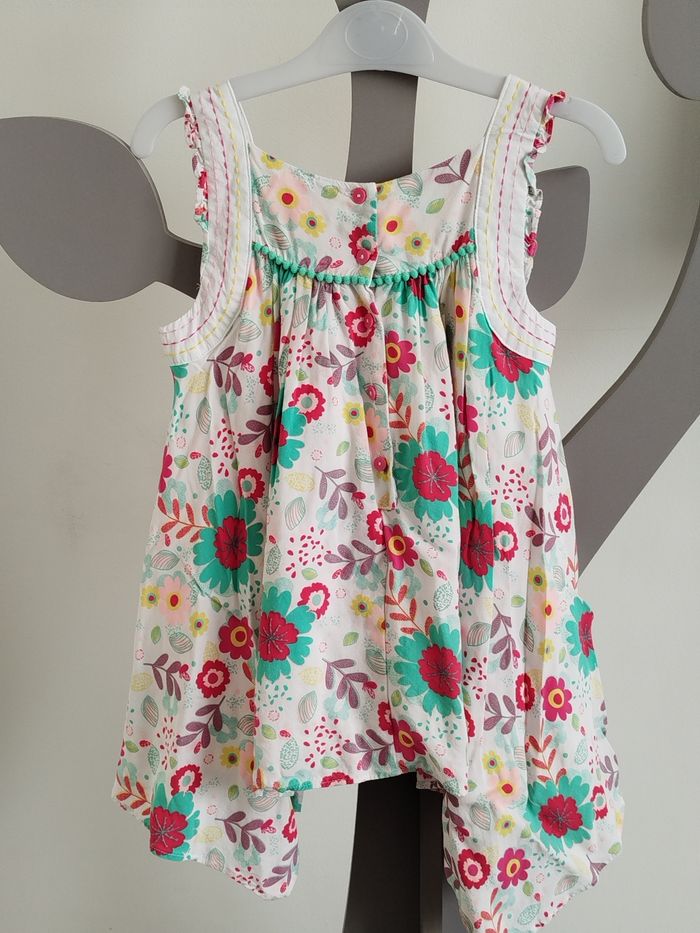 Tunique à bretelles à pans blanche fleurie Orchestra taille 10 ans - photo numéro 3